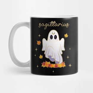 Sagittarius Fall Leaves Ghost Mug